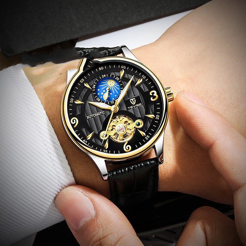 Leather Strap Men's Automatic Mechanical Watch