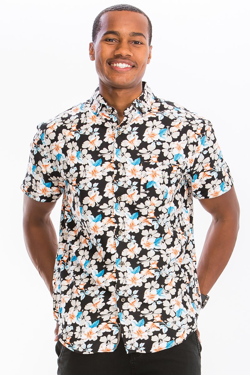 Mens Hawaiian Button Down Shirt